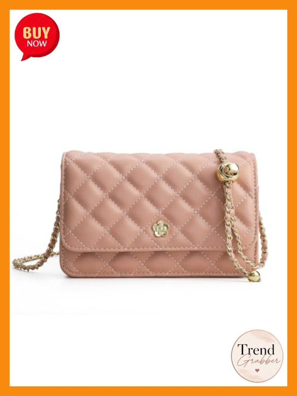Crossbody Bag Quilted PU Leather Shoulder Bag with Chain Strap